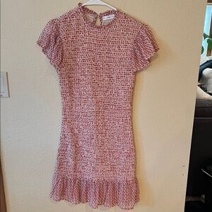 Mango Pink Ruffled Smock Dress